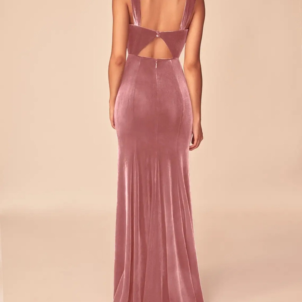 Azazie Velvet Bridesmaid Dress Dusty Rose - Picture 6 of 6